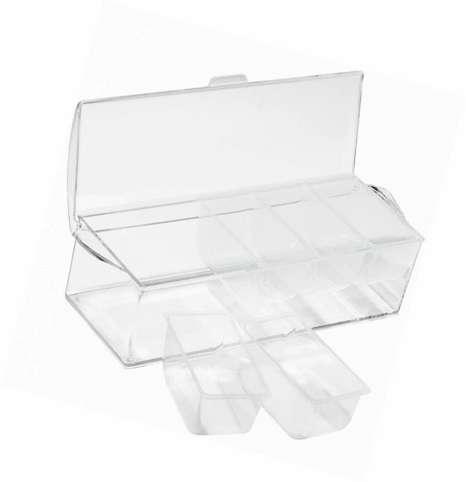 Chilled Condiment Server Caddy Ice Holder Dispenser Cooler Bar 5 Tray Picnic