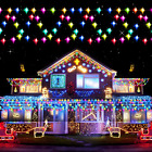 (Neuf) lumières de décoration de Noël, lumières de rideau extérieur 34 pieds, 380 DEL extérieur