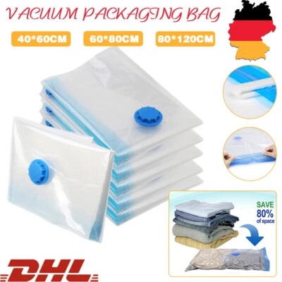Vakuumbeutel Vakuum Beutel Kleiderbeutel Aufbewahrungsbeutel für Kleidung Betten - Bild 1 von 4
