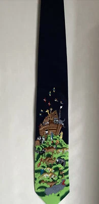 Corbata para hombre Arca de Noé religiosa cristiana azul Foto 1 de 4