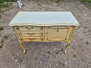 Kommode weißgold chippendale stil 60 er Jahre 87 cm x 40 cm x 70 cm gebraucht - Bild 1 von 19