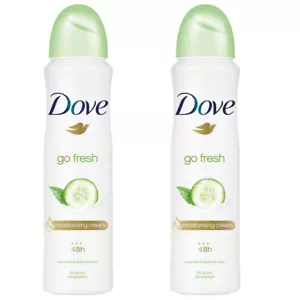 2 Dove Cucumber & Green Tea Antiperspirant Deodorant Body Spray 150ml (5.07 oz) - Picture 1 of 2