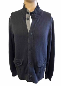 Maglione cardigan Canterbury of New Zealand M uomo blu con bottoni preppy $168 - Foto 1 di 12