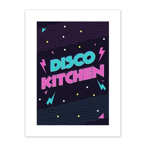 Disco Küche 80er Kunstplakat Leinwanddruck 30x40 cm - Bild 1 von 6