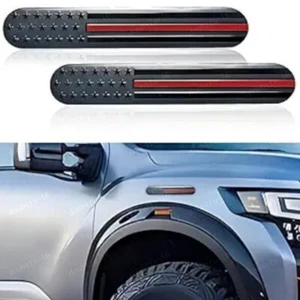 2pcs Black 3D American Flag Emblem Side Fender Badge Metal Sticker Accessories - Bild 1 von 7