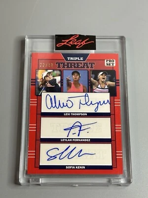 2021 Leaf Pro Set /30 Triple Auto Leylah Fernandez Lexi Thompson & Sofia Kenin - Image 1 of 2