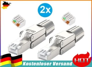 Netzwerk Stecker RJ45 Cat7 LAN Netzwerkstecker Werkzeuglos geschirmt Metall - Afbeelding 1 van 2
