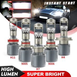 2Pcs H4/H7/H11 Mini Bi-LED Projector Lens LED Headlight Hi-Lo Beam Retrofit LHD - Picture 1 of 21