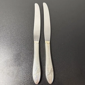 Oneida Community Tudor Teller Queen Bess II Silverplate Dinner 2 Messer - Bild 1 von 4