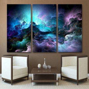 Impresiones en lienzo de nebulosa nubes púrpuras psicodélicas abstractas pintura arte de pared decoración - Imagen 1 de 3