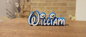 LETRERO DE PLACA DE IDENTIFICACIÓN WILLIAM PERSONALIZADO DISNEY ETIQUETA DE PUERTA PERSONALIZADA FUENTE PARED DORMITORIO - Imagen 1 de 2