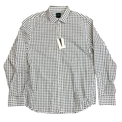 Kent & Curwen White Polka Dot Pointed Collar Dressy Casual Button Up Shirt XXL - Image 1 of 4