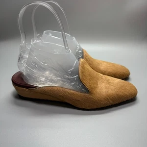 Rachel Comey Wald Marrone Tan Pony Capelli Zeppa Scivoli Mules Taglia 6 - Foto 1 di 7