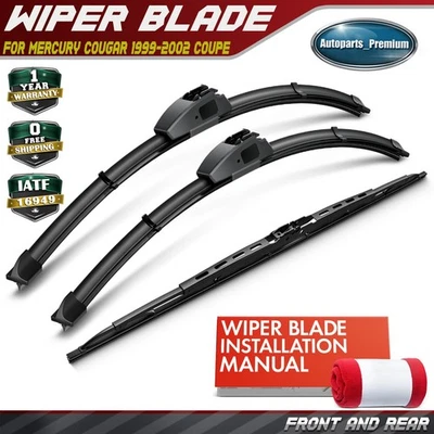 Limpiaparabrisas de 22" y 20" y 22" para Mercury Cougar 1999-2002 cupé 3 piezas Foto 1 de 4