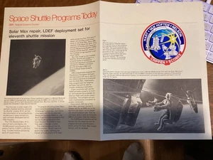 SPACE SHUTTLE PROGRAMS TODAY MISSION STS-41-C EPHEMERA WITH CREW DESIGN  STICKER - Picture 1 of 2