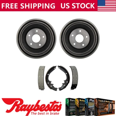 Rear Kit Brake Drums & Brake Shoes Fits 1994-1999 Dodge Ram 1500 - Raybestos - Image 1 of 4