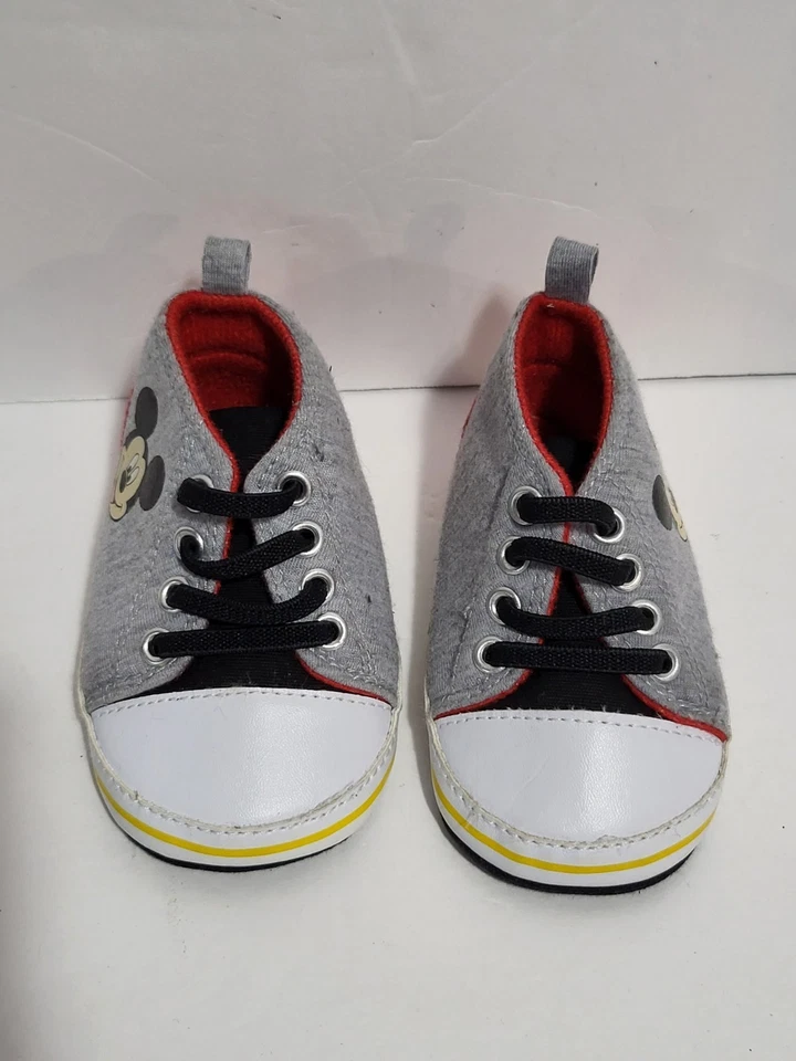 Disney Mickey Mouse Gris Denim Zapatos Bebé Talla 9-12 Meses Foto 1 de 4