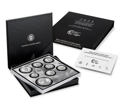 2025 S US Mint Limited Edition Silver Proof Set - 8 Coins w/ Box & COA - 25RC - Image 1 of 4