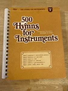 500 Hymns for Instruments Book F Chords Drums Melody Bass by Harold Lane 1976 - Imagen 1 de 13