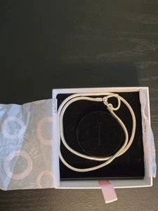 100% Authentic PANDORA 925 Ale Heart Closure Snake Chain Necklace - Picture 1 of 9