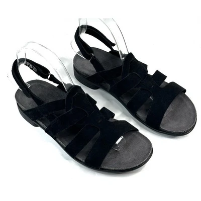 Sandalias Munro Corine con tiras negras de gamuza con tiras para mujer 8M hechas en EE. UU. Nuevas Foto 1 de 4