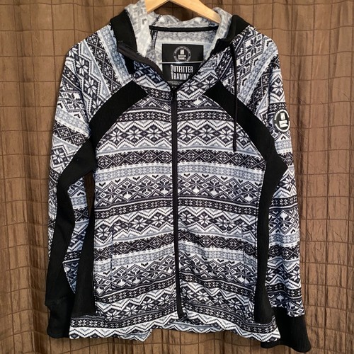 VETEMENTS Felpa con cappuccio zip donna Outfitter Trading Trail Collection taglia large montagna