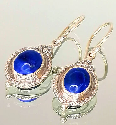 Handgefertigte Ohrringe – Sterlingsilber Lapis Lazuli Chakra Edelstein Heilstein - Bild 1 von 4