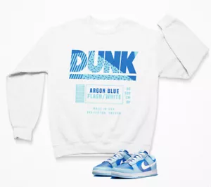 Box Label Argon Sweatshirt to Match Nike Dunk Low Argon / DM0121-400 - Picture 1 of 2