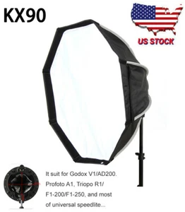 US KX90 Universal Portable Speedlite Octagon Umbrella Softbox For Godox Flash - Picture 1 of 12