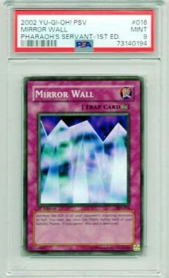MIRROR WALL HOLO YUGIOH PSV-016 1ST EDITION PSA #73140194/692/694  MINT 9 2002 - Image 1 of 4