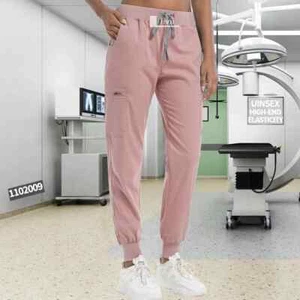 Jogger Pants Work Pants Elastic Waist Doctor Nurse Uniform Bottoms Scrub Pants - Picture 1 of 23