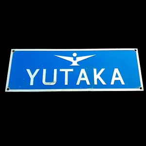 YUTAKA Blue Silver Metal Advertising Sign 11.5"x4" Auto Parts Technology Japan - Picture 1 of 5