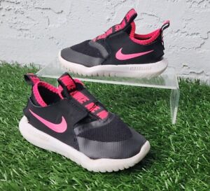 Nike Girls Flex Runner Slip-On Sneaker Pink Black Shoes Toddler Kids Size 9c