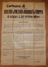 FASCISMO RSI MEDOLE - Murale Obbligo Militari e Graduati a presentarsi 1943 WWII