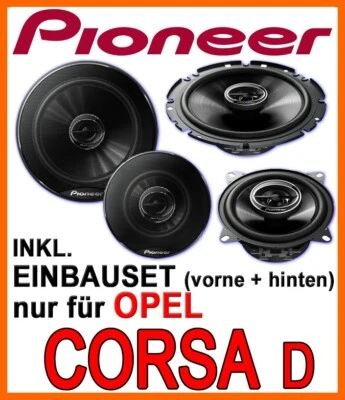 Opel Corsa D - Pioneer  LAUTSPRECHER BOXEN KOMPLETTSET VORNE-HINTEN EINBAUSATZ - Bild 1 von 3