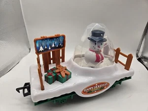 Eztec G Gauge HOLIDAY EXPRESS ANIMATED SNOWMAN  Snow Globe Car - Picture 1 of 5