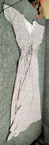 Sienna Sky Woman Dress Lined XS Flutter Sleeve VNeck Floral Multicolor Tie Pocke - Picture 1 of 8