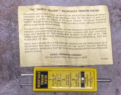 Daniel Woodhead 1760 Woodhead Receptacle Tension Tester With Pouch Instructions - Image 1 of 4
