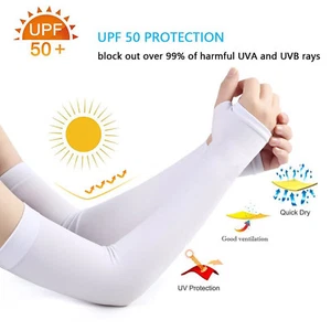 UV Protection Cooling Arm Sleeves - UPF 50+ Long Arm Sun Sleeves for Men & Women - Picture 1 of 9
