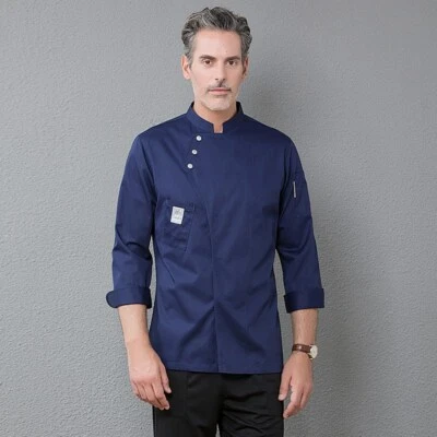 Unisex Long Sleeve Chef Coat Men Women Kitchen Work Cook Jacket Uniform Hotel - Image 1 of 4