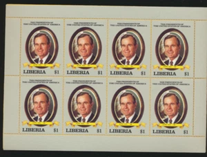George H W. Bush EE. UU. 41º Presidente Honrado Como Nuevo Nuevo Nuevo de 1989 Hoja Completa Liberia #1113 - Imagen 1 de 1