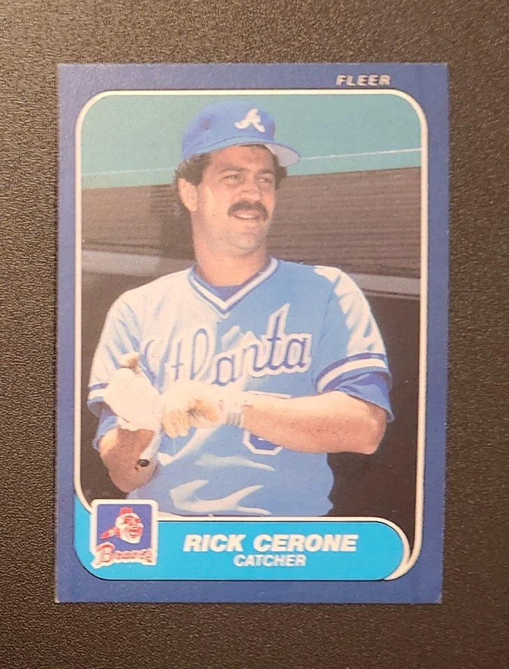 1986 Fleer #511 Rick Cerone Atlanta Braves Baseball Card - Image 1 of 1