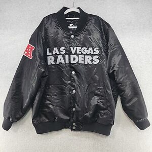 Raiders XXL Starter Jacket Black Label Satin Oakland, Las Vegas AFC Quilted 