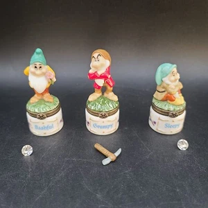 Vintage PHB Disney Porzellan schläfrig mürrisch scharniert Schmuckschachteln mit Schmuckstücken - Bild 1 von 10