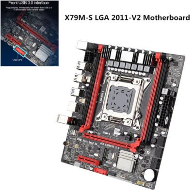 X79M-S 3.0 ATX Motherboard LGA2011 USB3.0 Support RECC Memory Xeon E5 Processor - Image 1 of 4