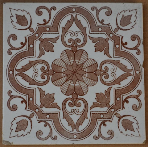 ANTIQUE GERMANY - TRANSFER VICTORIAN MAJOLICA TILE C1900 Cover