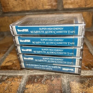 5 Pack Veratron Super High Energy 90 Minute Blank Audio Cassette Tapes ✅ Sealed - Picture 1 of 6