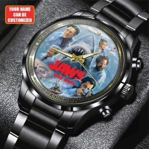 Personalized Jaws Black Stainless Steel Watch - Picture 1 of 6