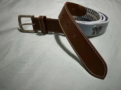 Cinto marrom azul 42 masculino Peter Millar 2014 US Open Pinehirst No.2 Championships - Imagem 1 de 4