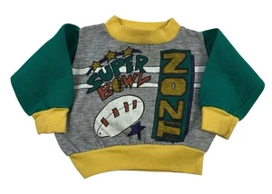 Vtg 90s Football Graphic Pullover Sweatshirt  Color Block Toddler Size 2 Kids - Picture 1 of 7